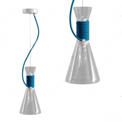 现代蓝色玻璃吊灯3D模型下载